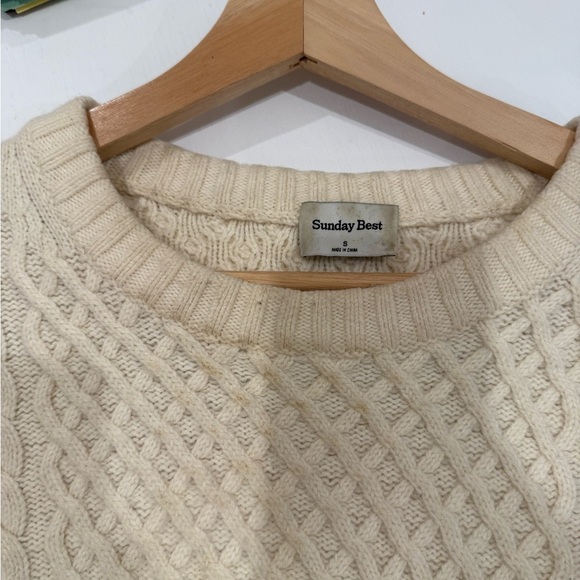 Sunday Best Ivory Cable Knit Sweater - Picture 4 of 5